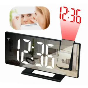 LED Mirror Clock With Projector Display [Product Code: 1006]