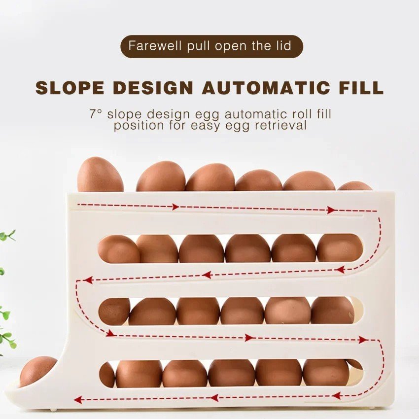 4 Layers Automatic Rolling Egg Holder Rack - Image 5