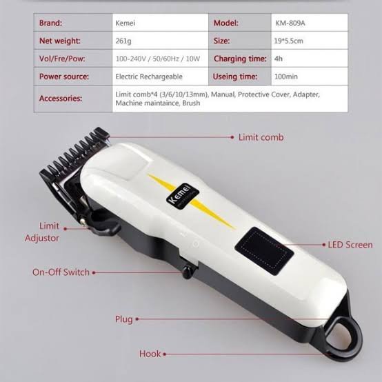 Kemei Digital Electric Hair Clipper Trimmer - Image 4