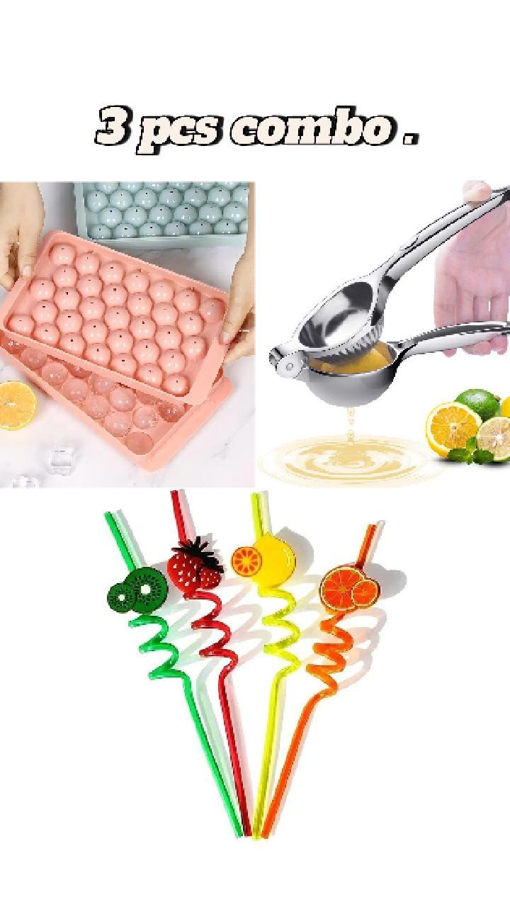 product_1776578956_3529 đĨ Ice Tray + Lemon Presser + Stylish Straw â đš Fresh Juice āĻŦāĻžāύāĻžāύ⧠āĻāĻāύ āĻāĻāĻĻāĻŽ āϏāĻšāĻ! đâī¸đĨ¤ - Image 3
