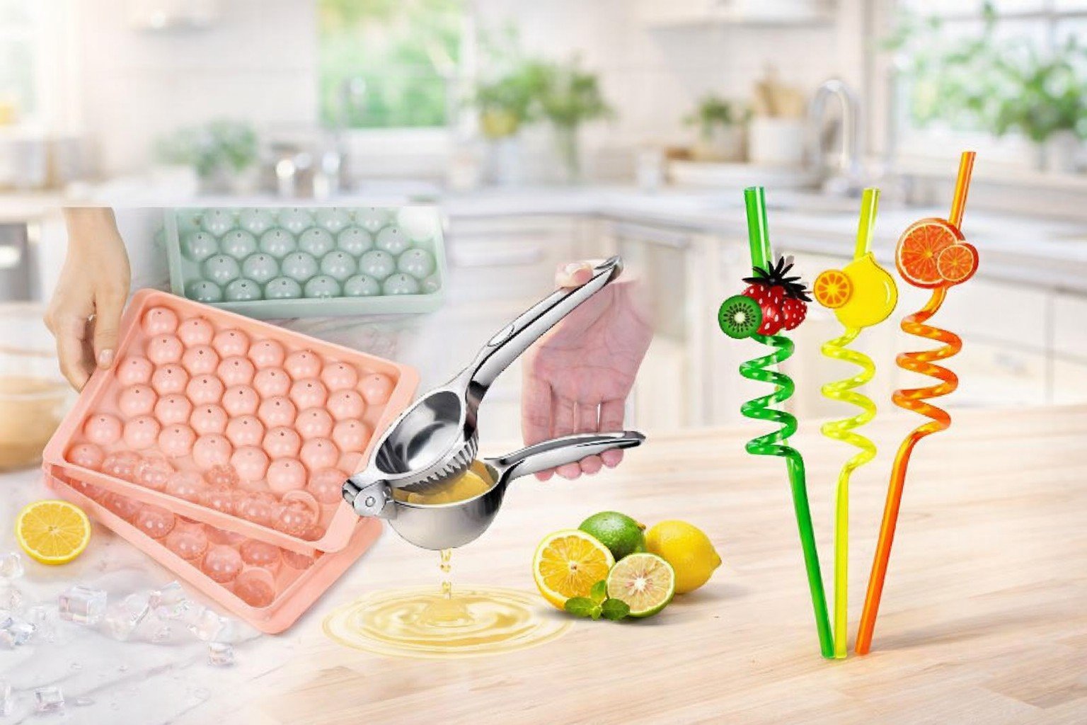 product_1776578956_7312 đĨ Ice Tray + Lemon Presser + Stylish Straw â đš Fresh Juice āĻŦāĻžāύāĻžāύ⧠āĻāĻāύ āĻāĻāĻĻāĻŽ āϏāĻšāĻ! đâī¸đĨ¤